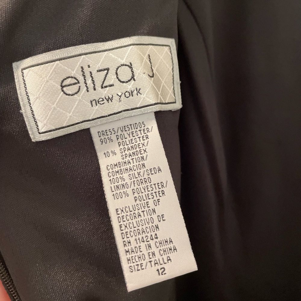 NWT Vintage Y2K Eliza J Black Sheath Velvet  3 tier Ruffle Silk Cocktail Dress - Picture 6 of 8